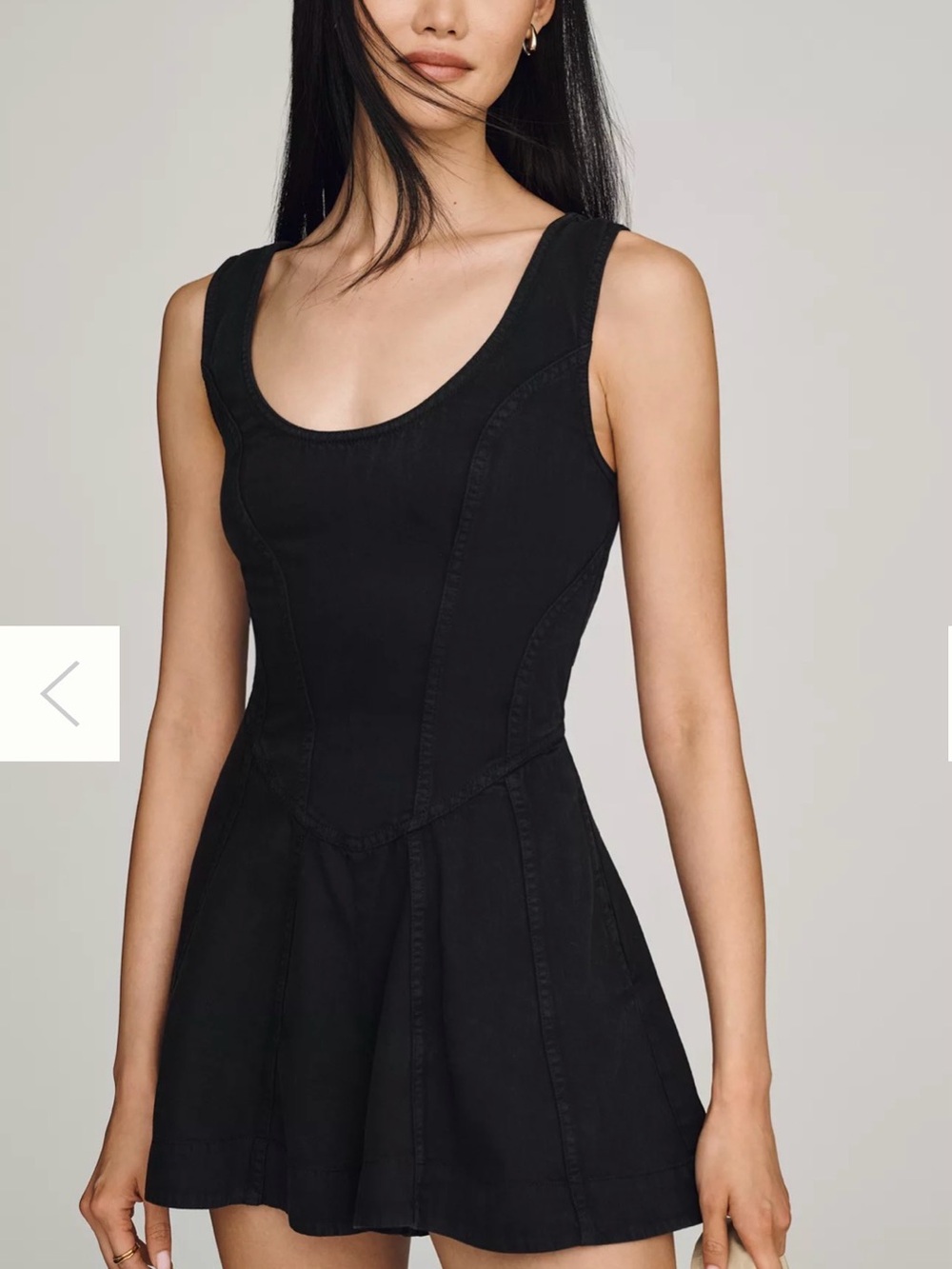 Anthropologie Black Sleeveless Scoop Neck Fit-and-Flare Romper NWT